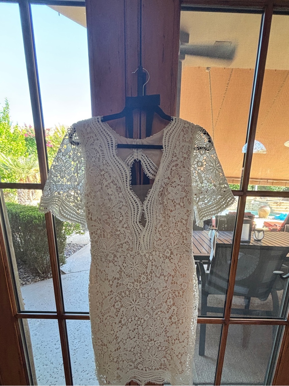 NWT David’s Bridal DB Studio Ivory Nude Lace Dress Size 14